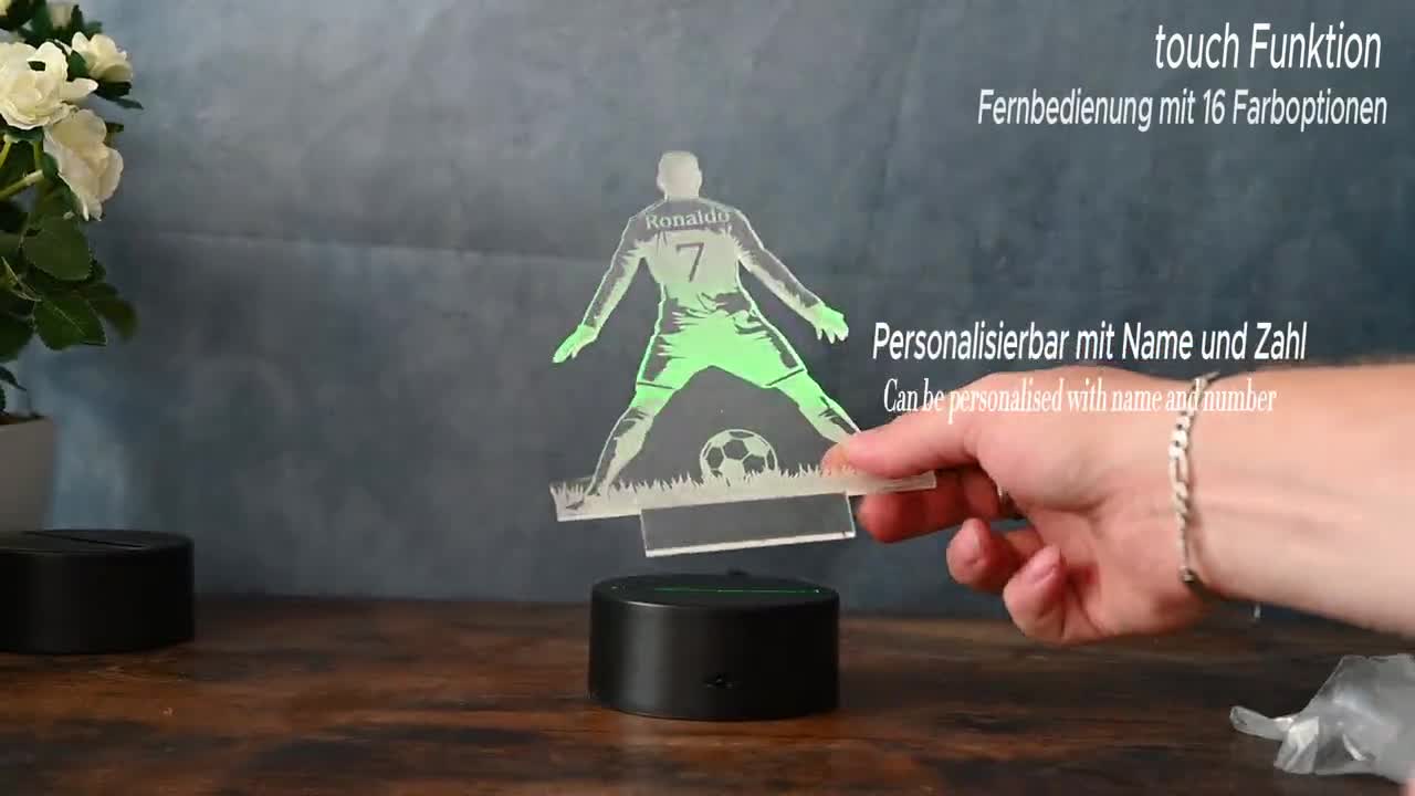 Optechvisual Lampe DJ Personnalisée - Veilleuse LED Avec Nom Et