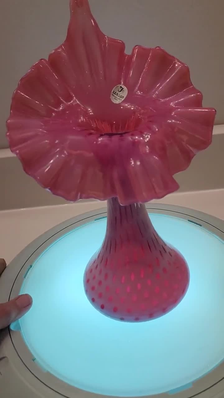 フェントン アート グラス クランベリー コイン ドット ジャック イン