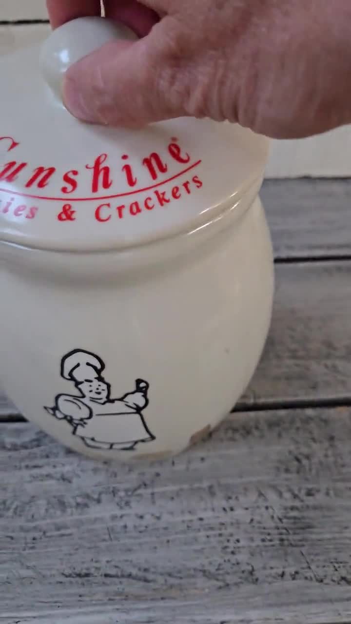 Sunshine Cookies and Crackers Cookie Jar, Vintage Cookie Jar