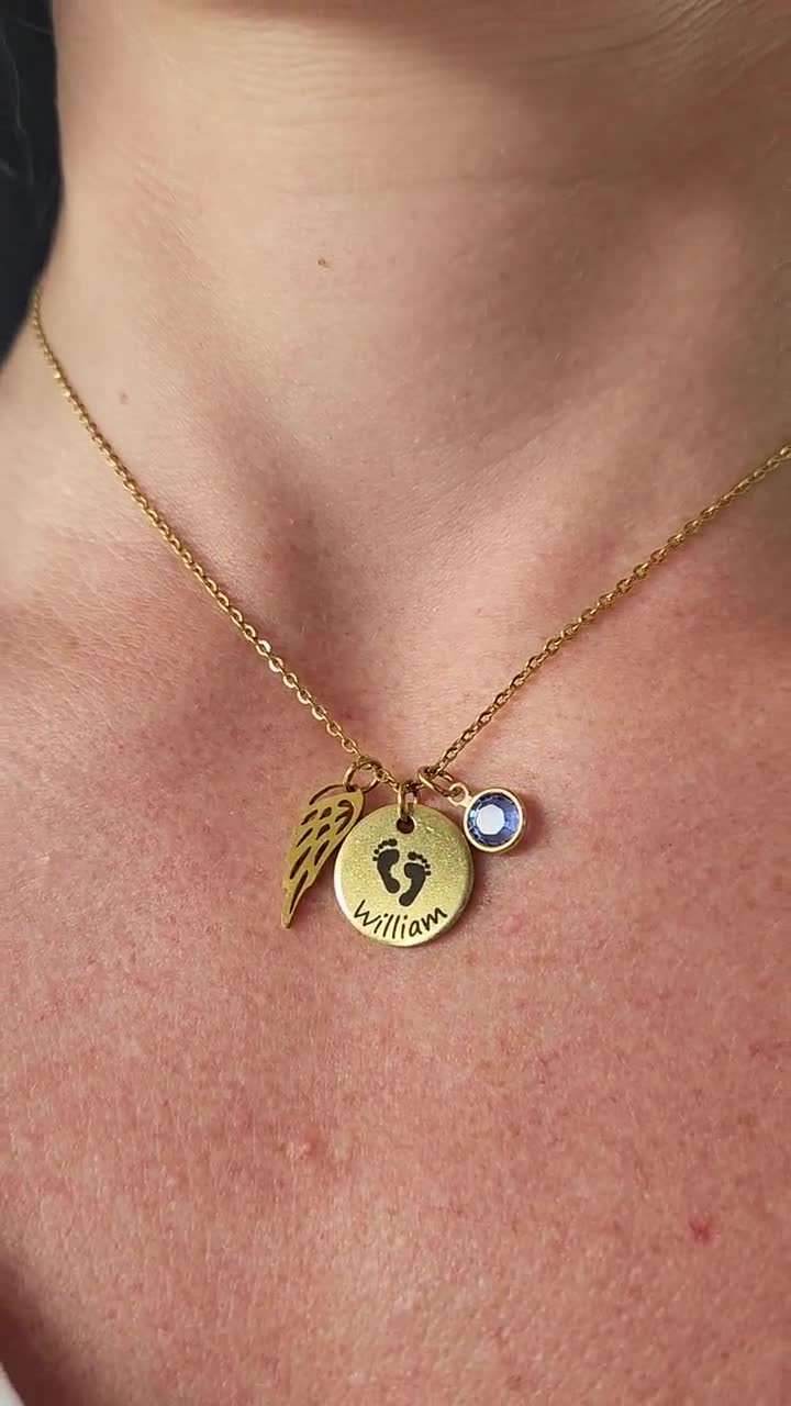 Disc necklace, Baby Necklace, Rainbow Baby, Miscarriage Necklace, shops Infant Loss, Memorial Jewelry,14K Gold Filled, Personalized Mom Necklace,