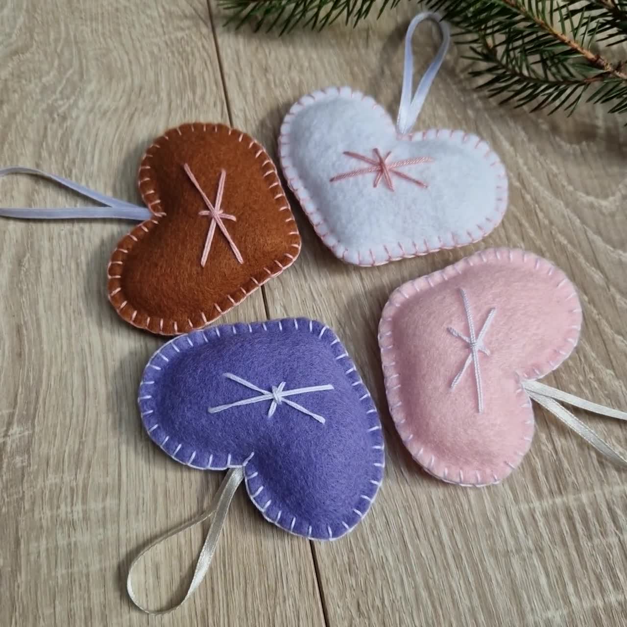 フェルトハートのオーナメント クリスマス - Etsy 日本