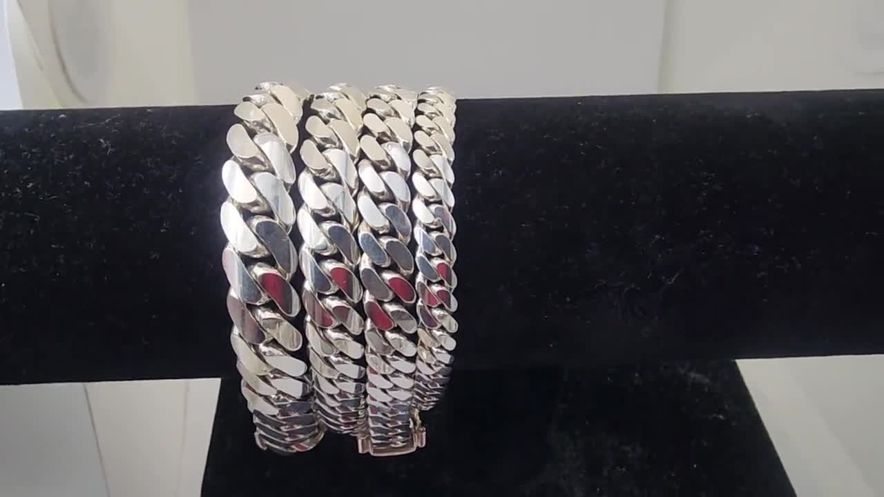 ブレスレット Cuban Bracelet Cuban Link Bracelet, Silver Cuban Bracelet, Miami Cuban Link