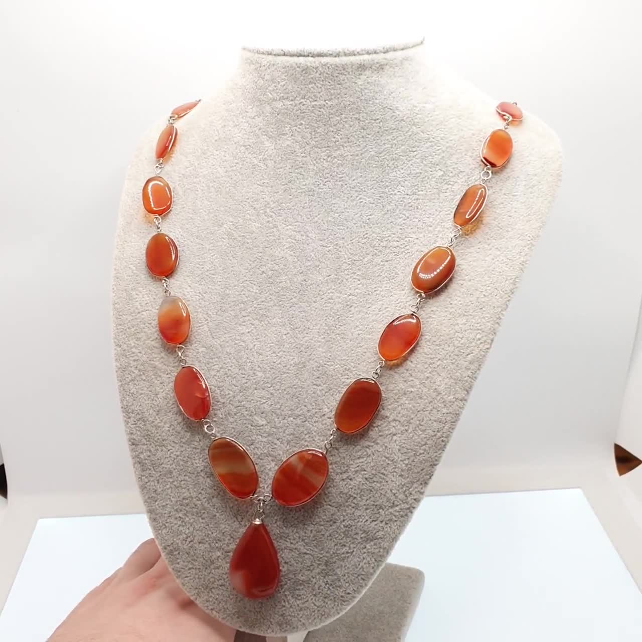 amulet carnelian necklace