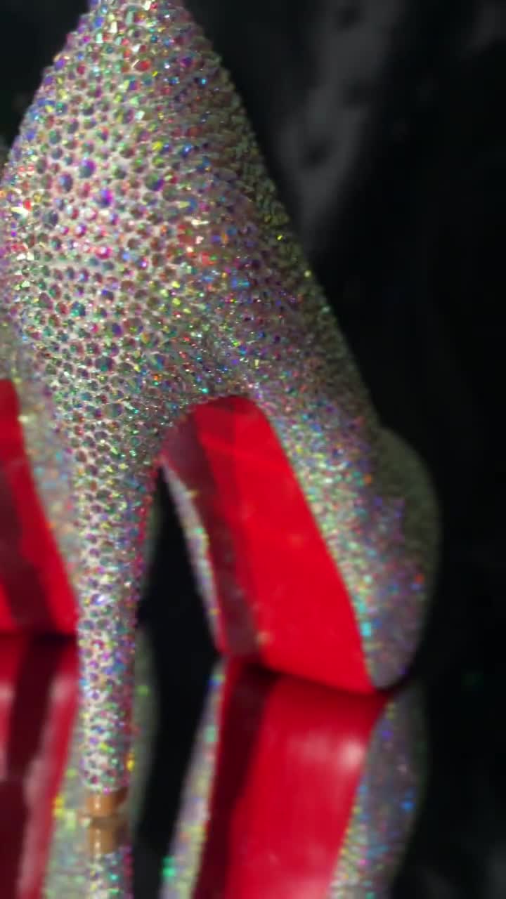 【新品】High Heels : ハイヒール フランク・リスポリ Ankle Strap Pointed Toe Rhinestone High Heel Pumps Women
