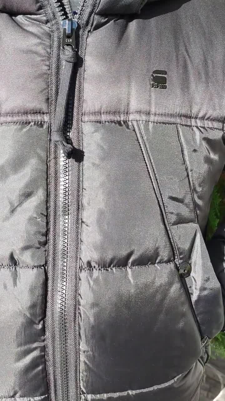G-STAR RAW Whistler HDD Bomber Quilted Hooded Jacket Black