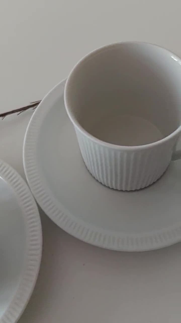 Vintage Arzberg Secunda Athena Coffee Tea Duo: Bauhaus White