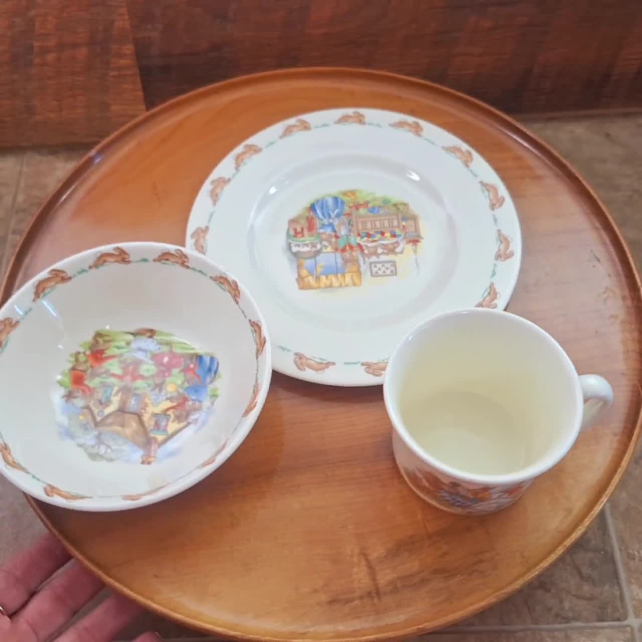 Vintage Bunnykins Royal Doulton Child's Dish Set: 1990s Ceramic