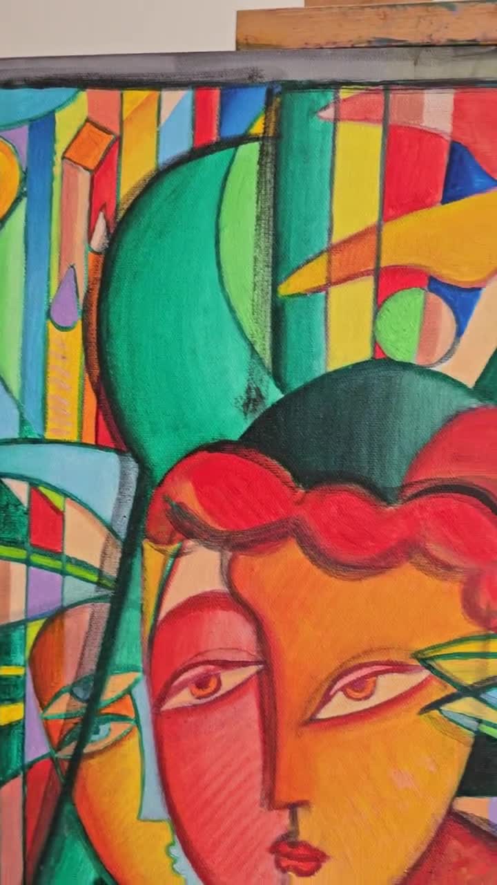 Large Painting, Original Art, Cubism 