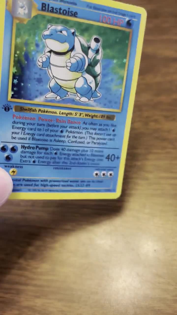 英語版初期　Blastoise 1st Edition Shadowless 1999 Blastoise 1st Edition Shadowless Holographic Proxy Card