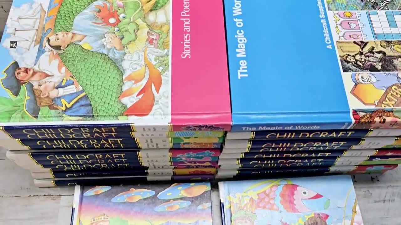 Vintage Childcraft Children's Book Set: Homeschool Learning