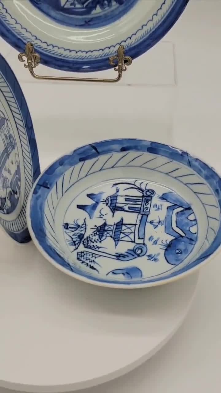 古い中国広彩のボウル 1800年代の広州陶器の中国輸出用磁器ボウルまたはプレート - Etsy 日本