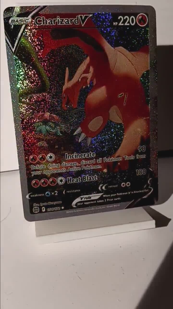Charizard V - Brilliant Stars - 154/172 / Ultra Rare - Perfect Gift for  Poke fans - NOT real just for show - Proxy NOT replica