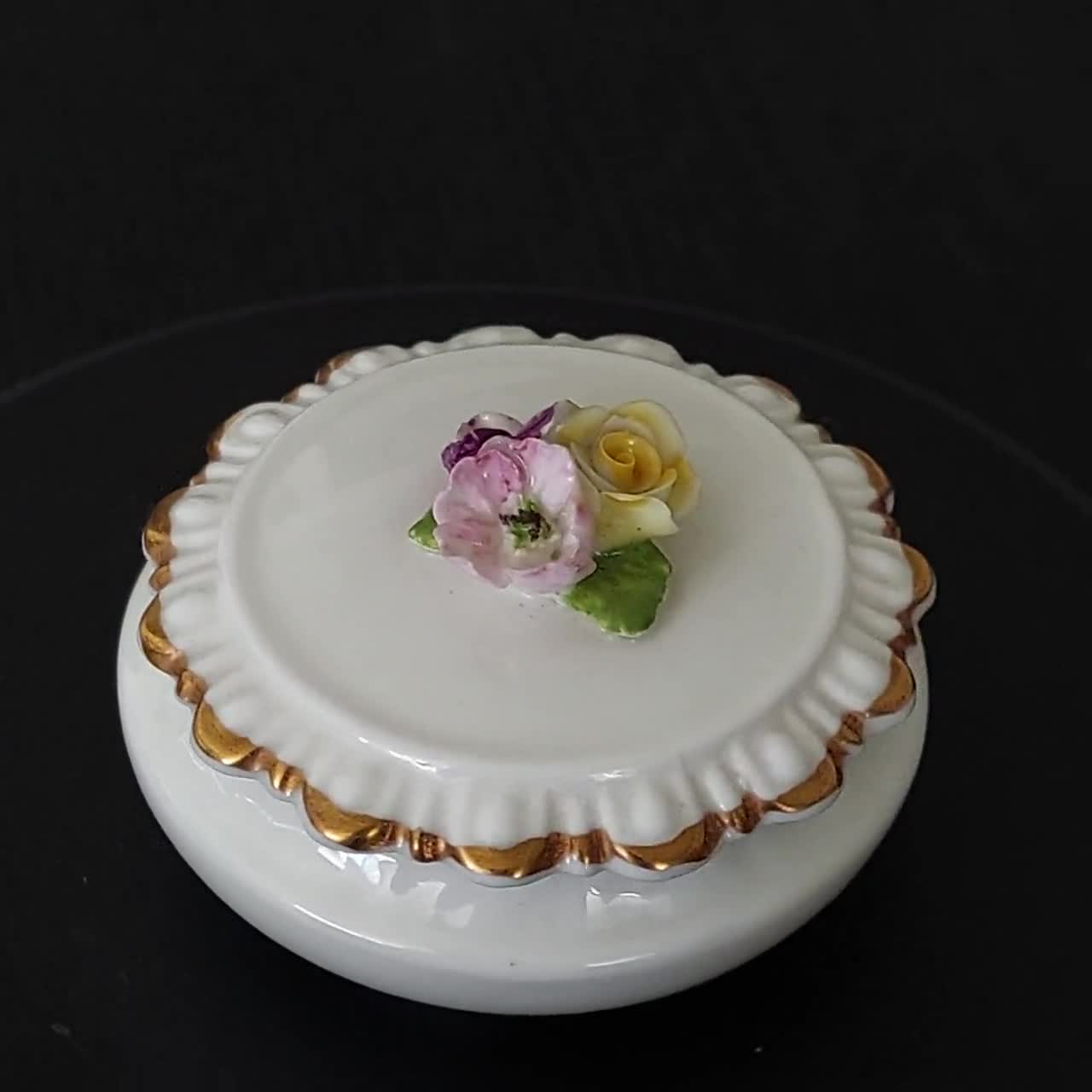 Vintage Coalport Bone China Small Floral Trinket Dish, Made