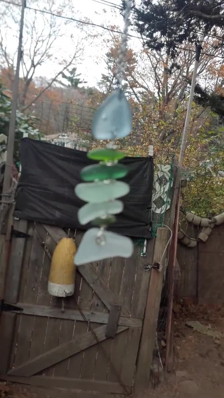 Auténtico colgante de espina de pescado de vidrio marino: Joyería náutica de vidrio de playa video poster