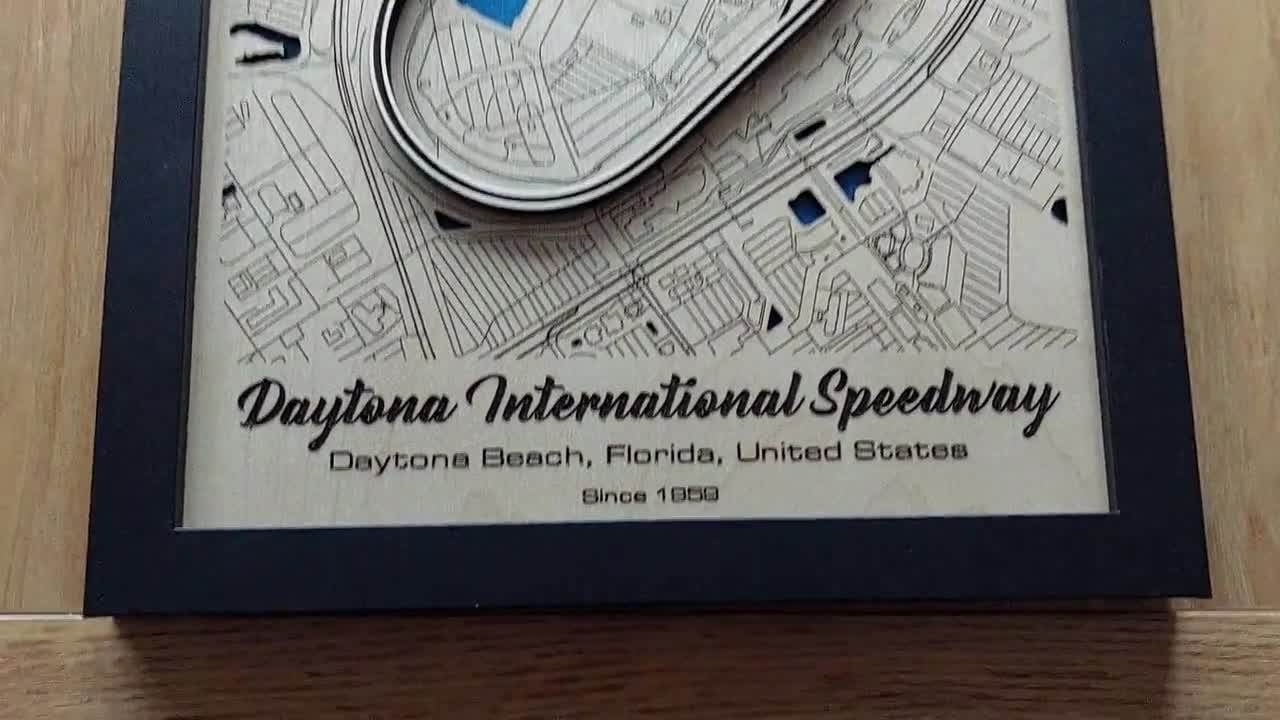 Daytona International Speedway Wall Art: Laser Engraved Wood, 500