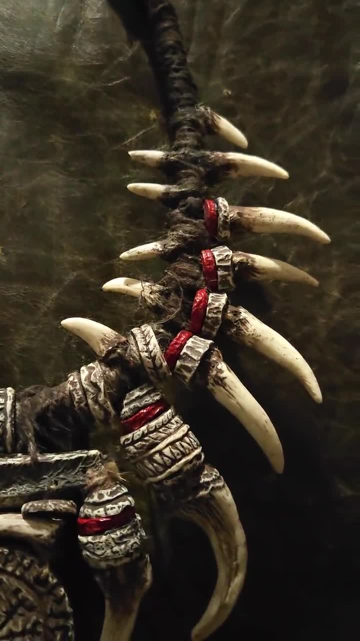 Handmade Fang and Bone Necklace | Theater Props | Fantasy LARP