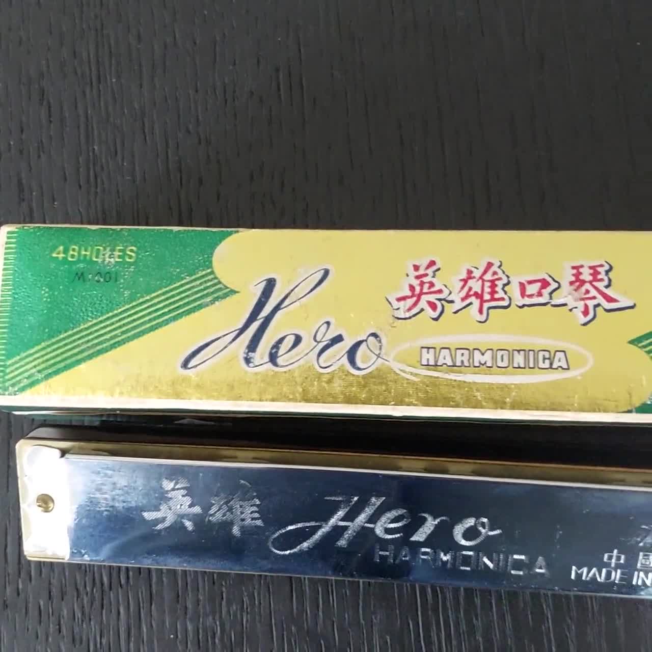 Vintage 1960's Hero Harmonica Shanghai China 48 Holes in Original