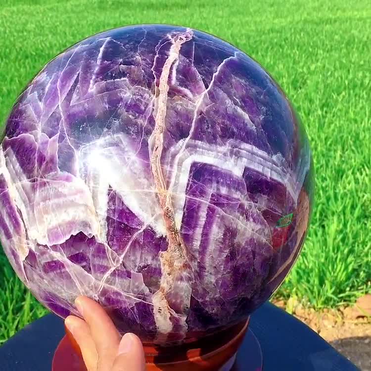 50LB/252 mm 天然ドリームアメジスト球、クリスタル球、ドリーム