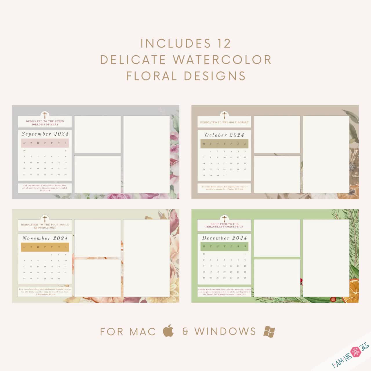 Catholic Desktop Organizer Wallpaper Bundle Floral Desktop Background 2024  Monthly Desktop Calendar Mac & Windows Catholic Screensaver - Etsy