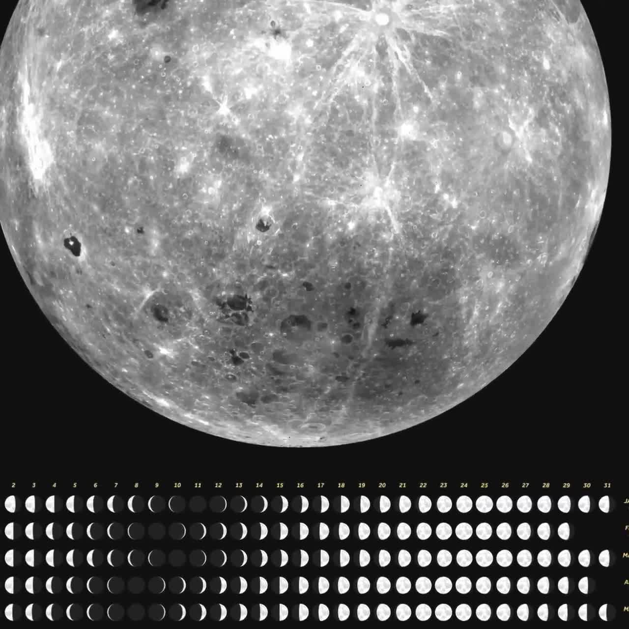 Calendario Lunar 2024, Calendario Lunar Vertical con Fases Lunares para  Sala de Estar, Arte de Pared Celestial para Año Nuevo, Gráfico del Ciclo  Lunar 2024 -  México