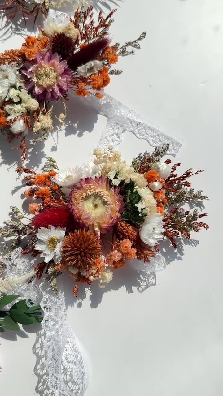 Rustic Dried Flower Wrist Corsage: Boho Wedding Accessory - Etsy