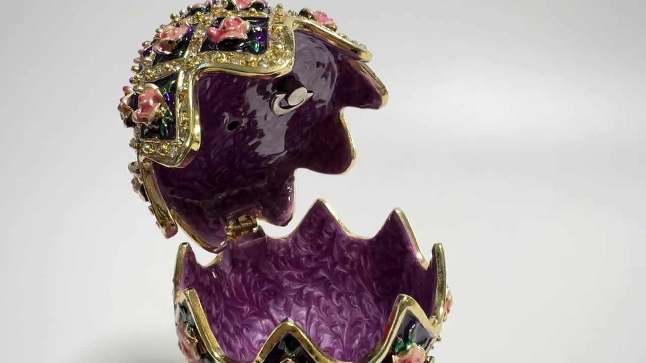 オルゴール ファベルジェエッグ、エナメルジュエリーボックス、金属製