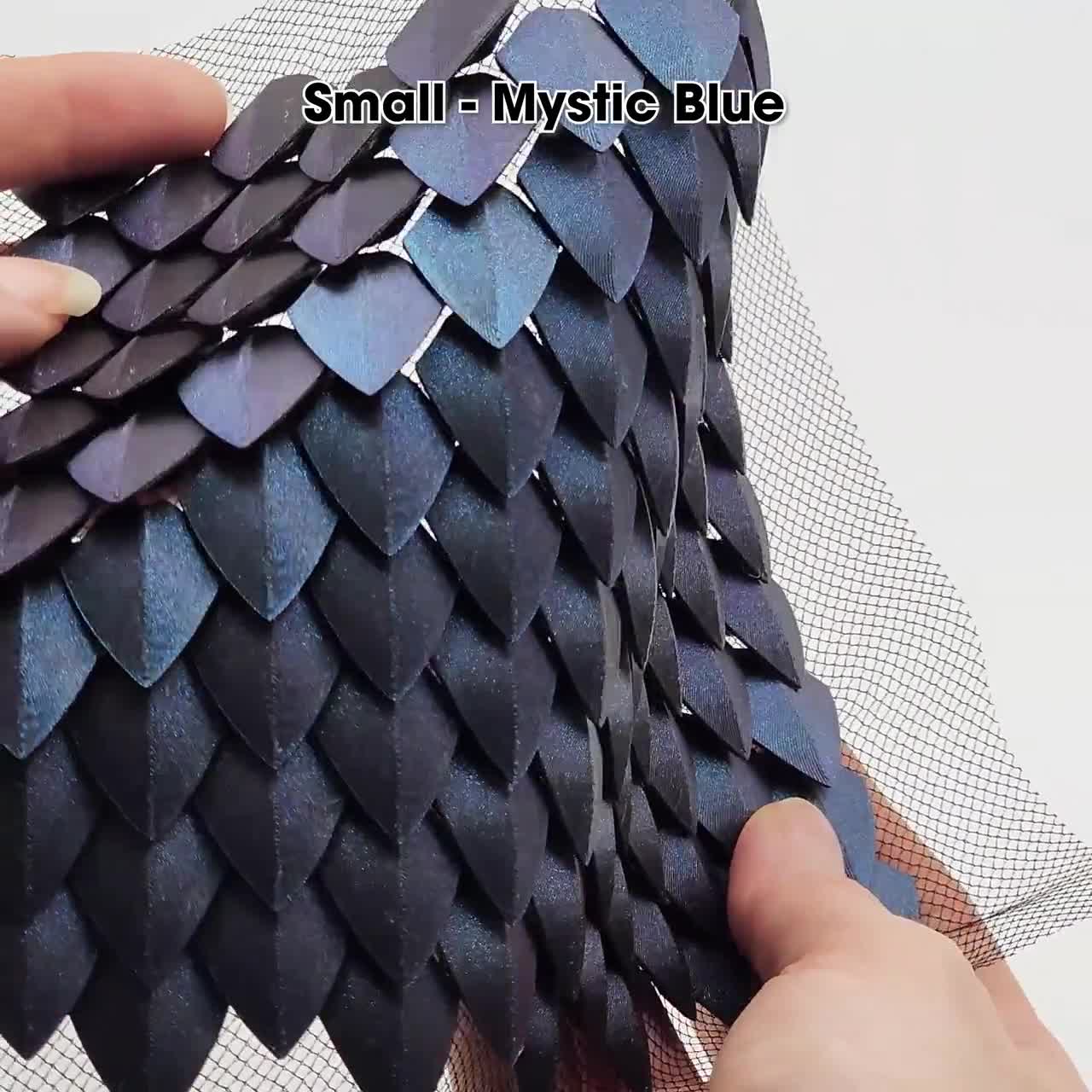 3D Printed Metallic Dragon Scales Fabric Sheet, Cosplay Armor