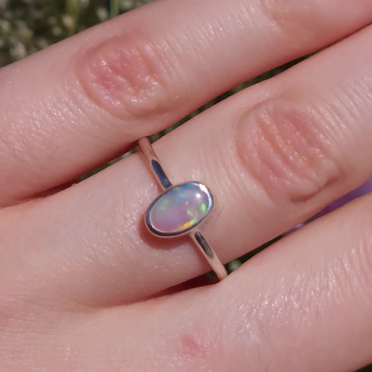 ♡ ソリッドオーストラリアオパールリング/サイズUS 7 1/2