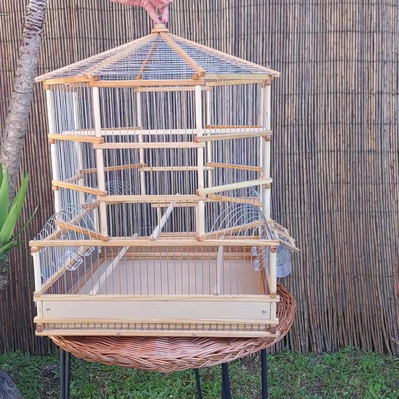 Natural Vintage Bird Cage / Handmade Bird Cage / Rustic Cage / Canary Cage  / Bird House / Parakeet Cage / Love Your Bird / Bird Home - Etsy, image size:1280x1280