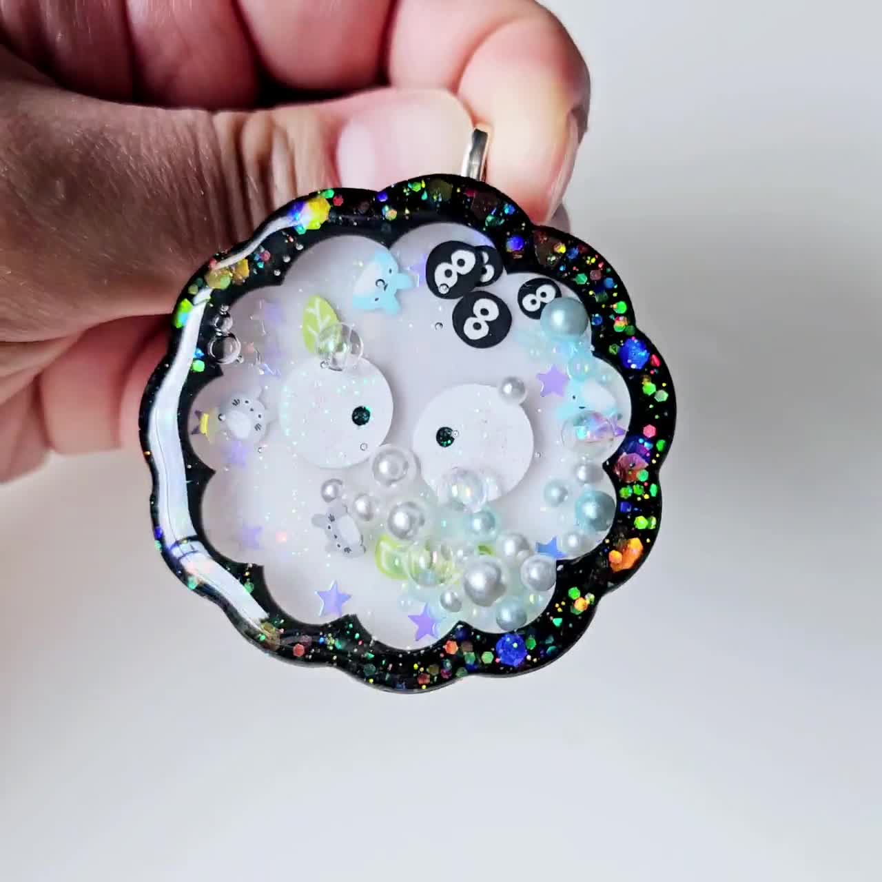 Handmade Resin Shaker Charm Soot Sprite Inspired Phone Grip