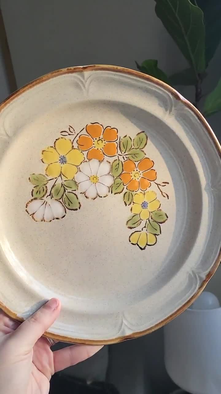 Vintage 1970s, Baroque Spring Garden, Handpainted Hearthside