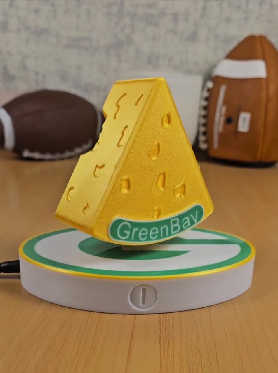Anti-gravity Green Bay Packers Cheese Wedge Illuminated 3D