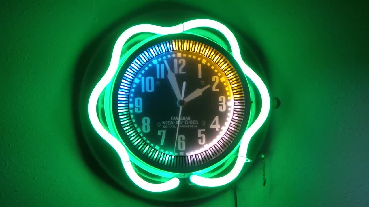 Original 1940s Canadian Multi-colored Neon Spinner Advertising