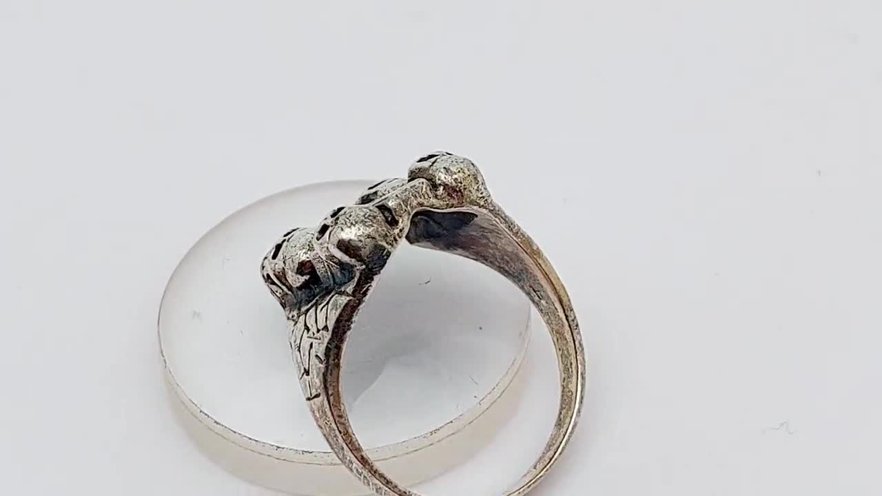 Size 19 59 Antique 925 Silver Men's Signet Ring Cross Skull - Etsy