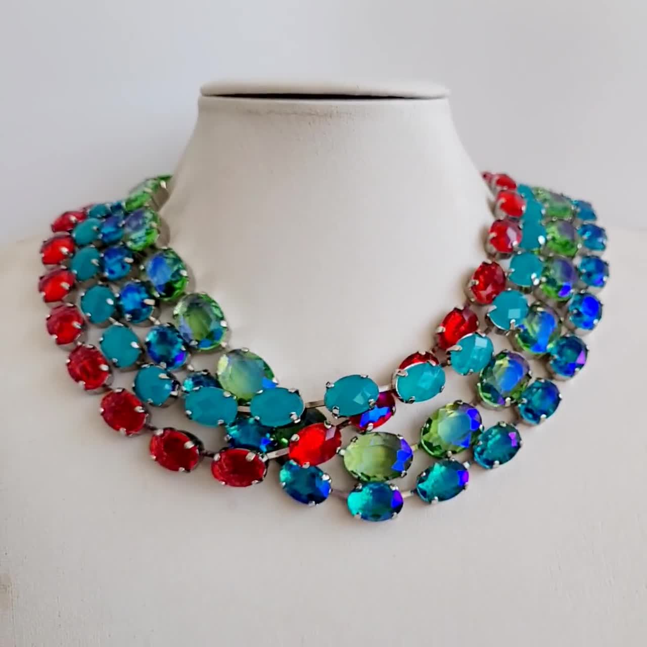 Anna Wintour Necklace, Swarovski Necklace, Georgian Necklace