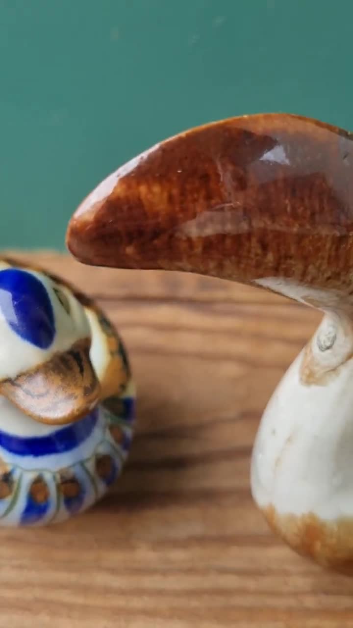 El Palomar Vintage Mexico Folk Art Pottery , Rooster, Duck, Toucan