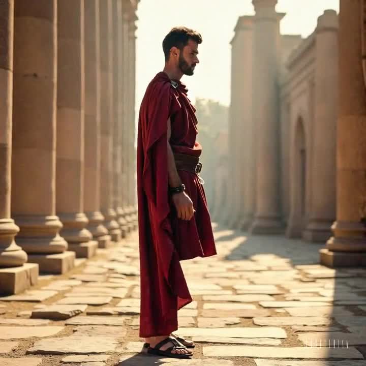 Roman Warrior Costume for Men | Gladiator Tunic with Belt and Cape | Ancient Roman Toga Outfit | Historical LARP & Cosplay Attire video poster