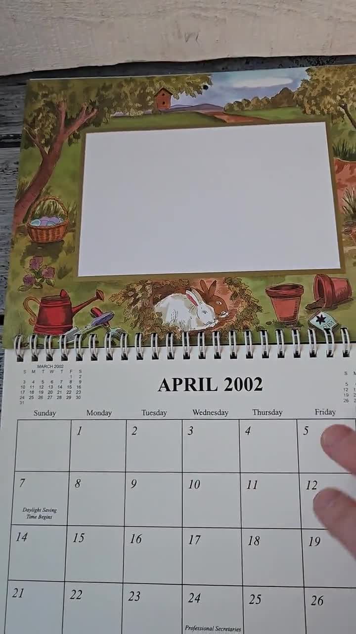 2002 Wall Calendar, Vintage Calendar 2002, Photo Calendar 2002