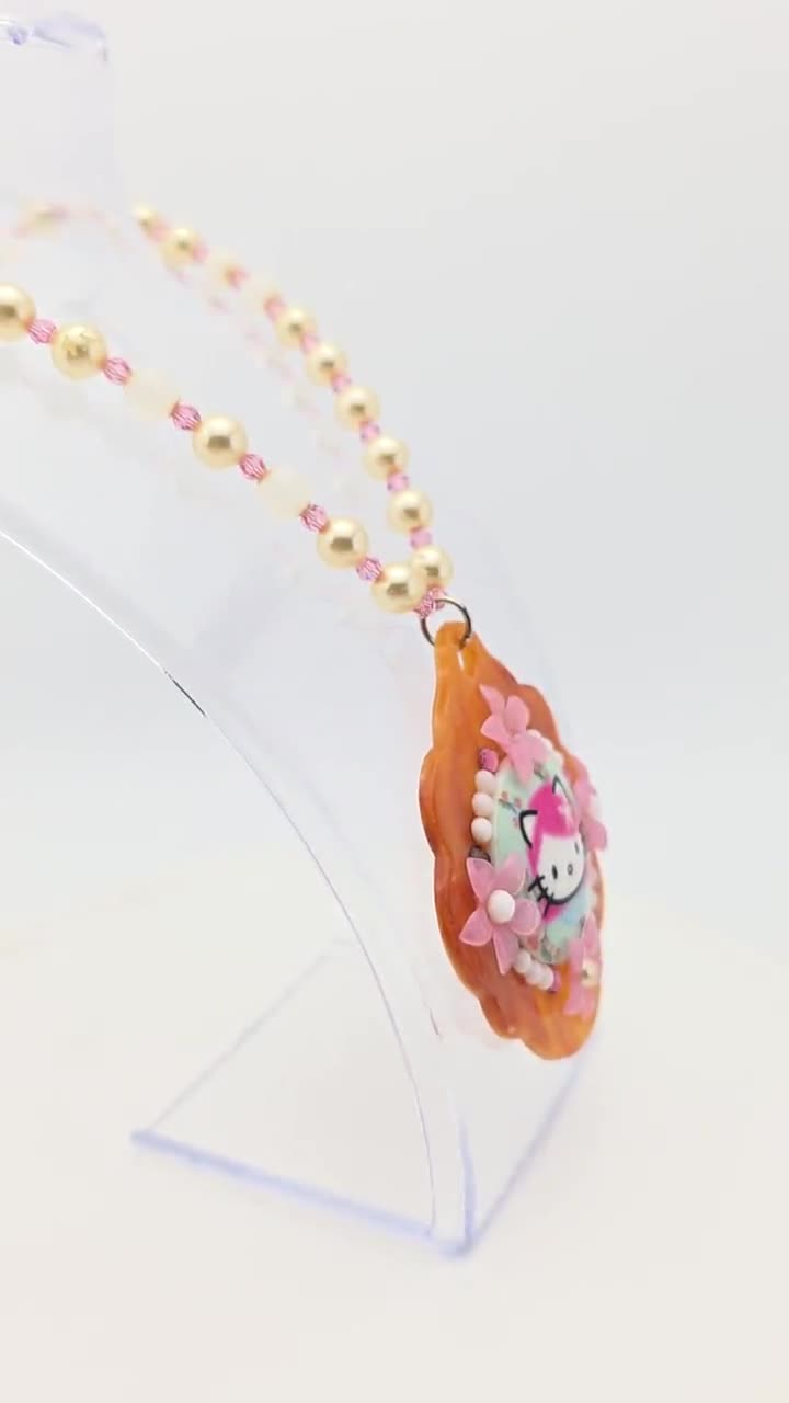 Tarina Tarantino Handmade Vintage Necklace, Hello Kitty