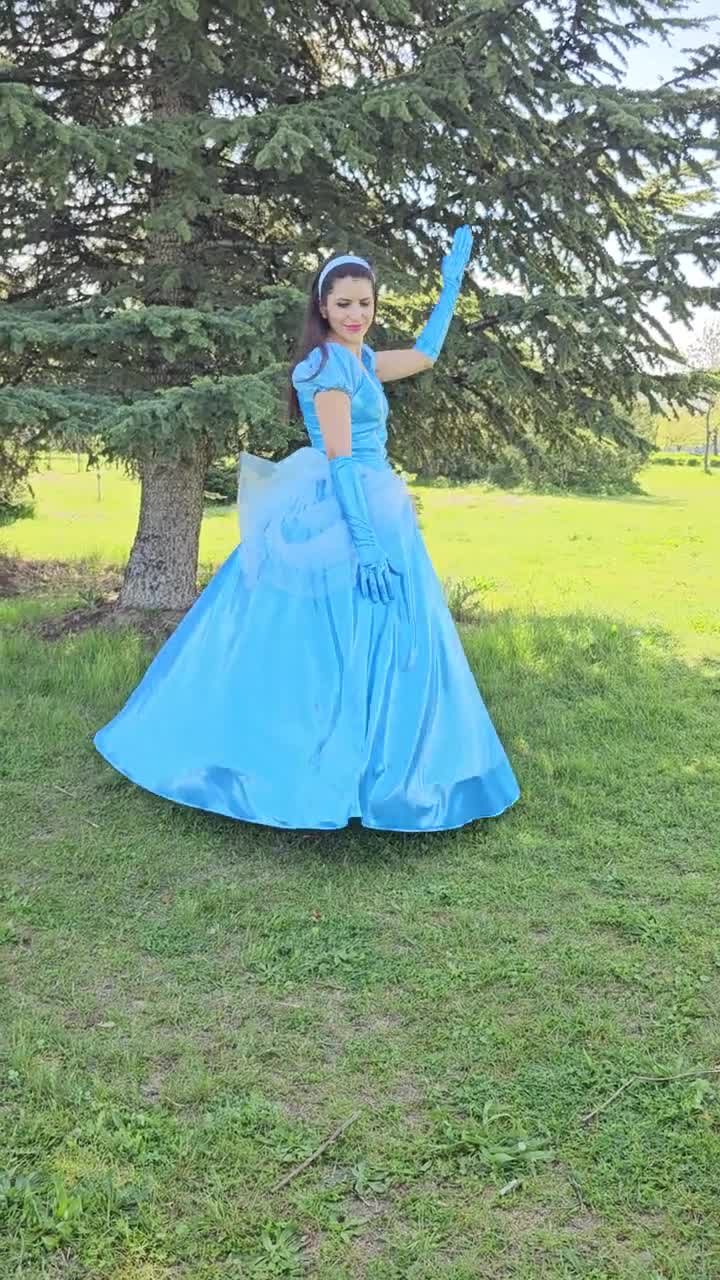 blue princess costume dress Hawee Blue Princess Dress for Girls Puffy Sleeve Princess Costume Halloween Cosplay Party Fancy Dress(2-12Y), Infant Girl's, Size: 7-8Y