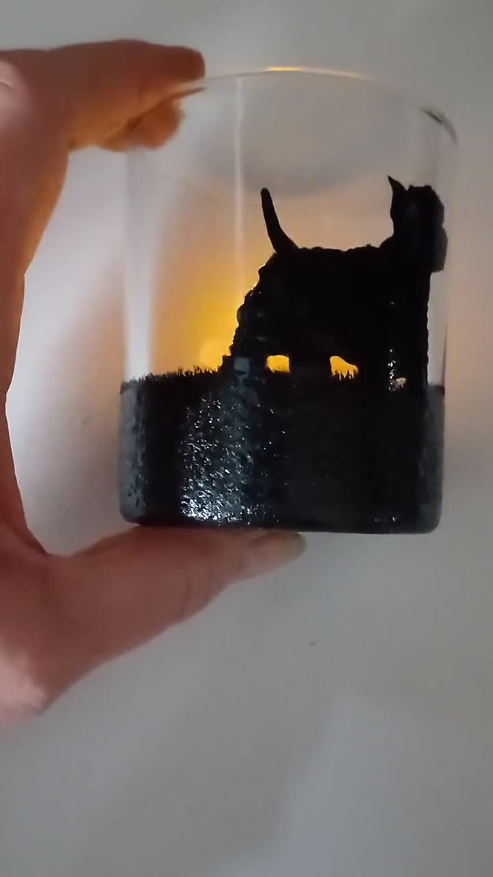 Hand-Painted Glass Dog Tealight Holder – Upcycled Dog Lover Gift video poster