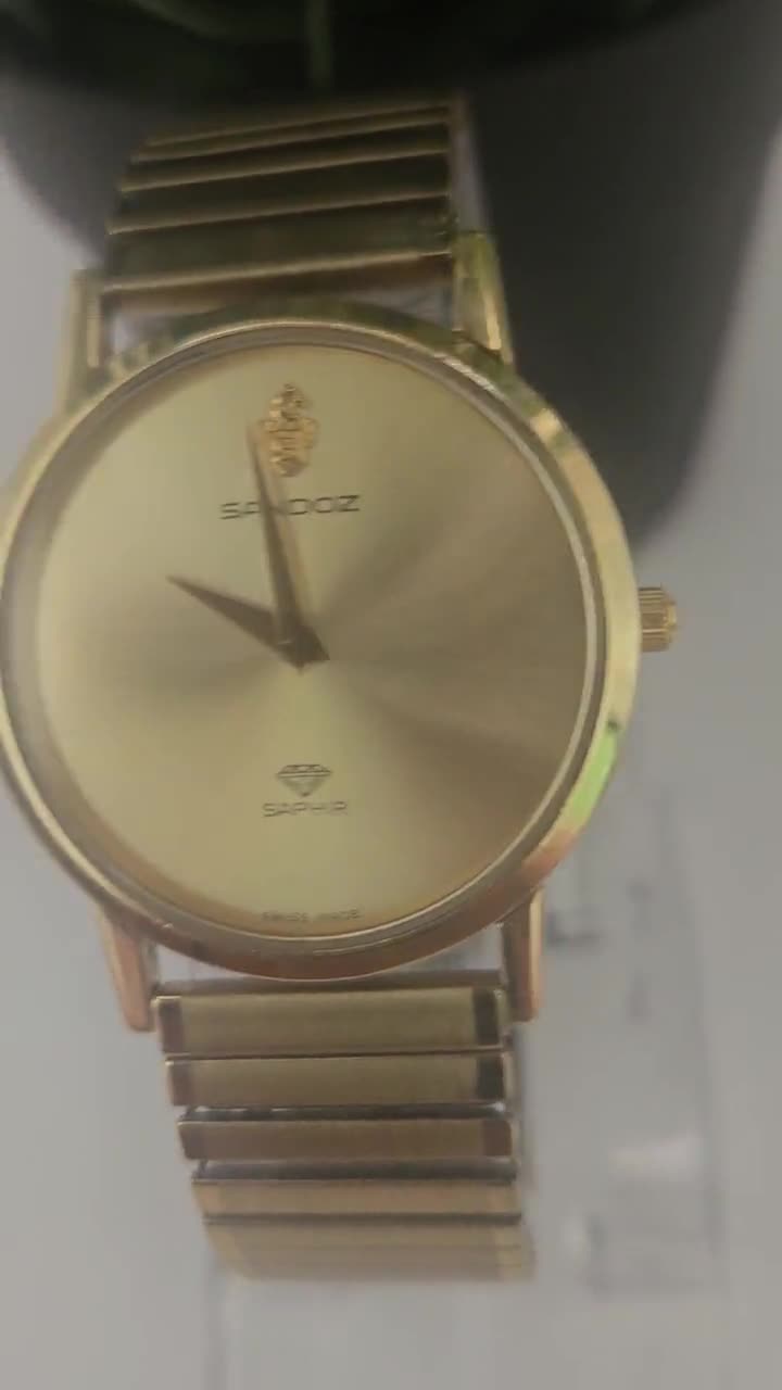 Sandoz Saphir Sandoz Sapphire 1990's Gorgeous, Mens Gold Tone