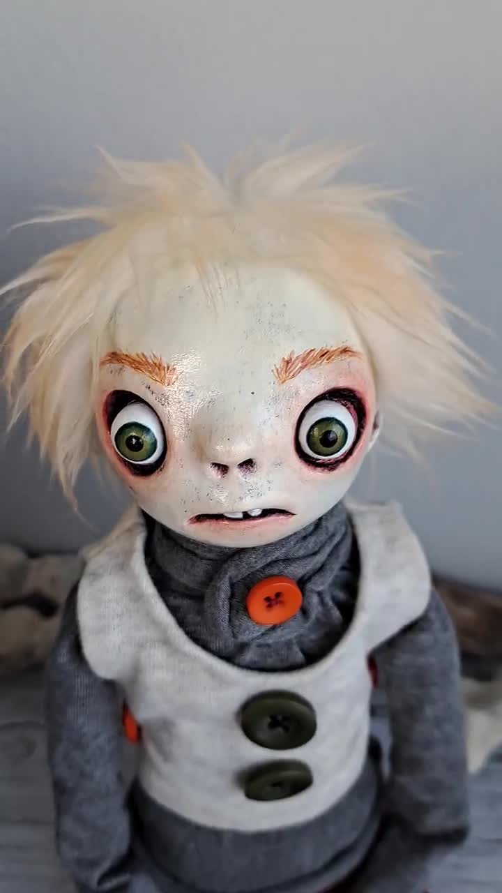 Handmade Art Doll, Quirky Creepy Whimsical Soft Sculpture, Unique