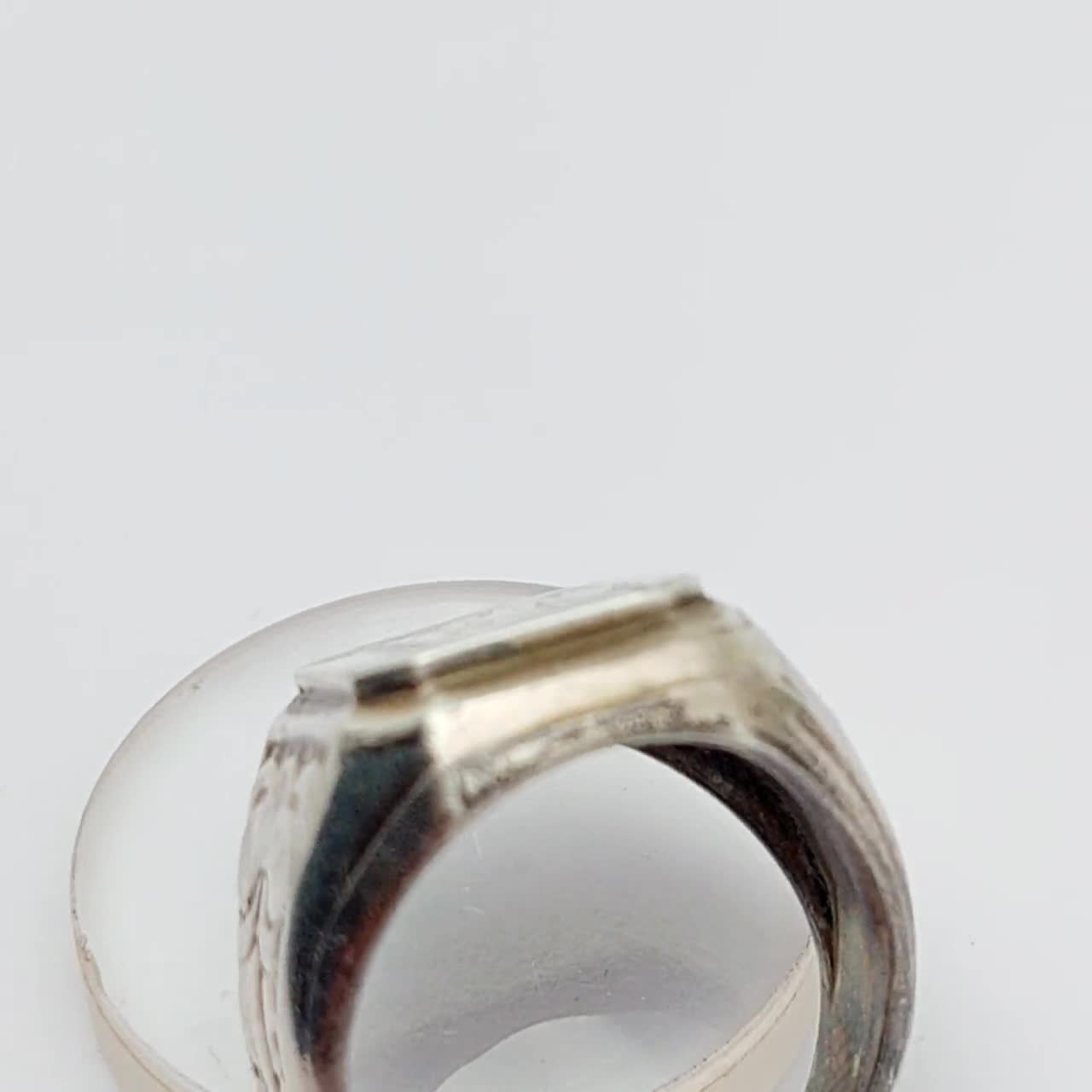 Size 17 57 Antique 835 Silver Signet Ring Men's Ring Initials JHW