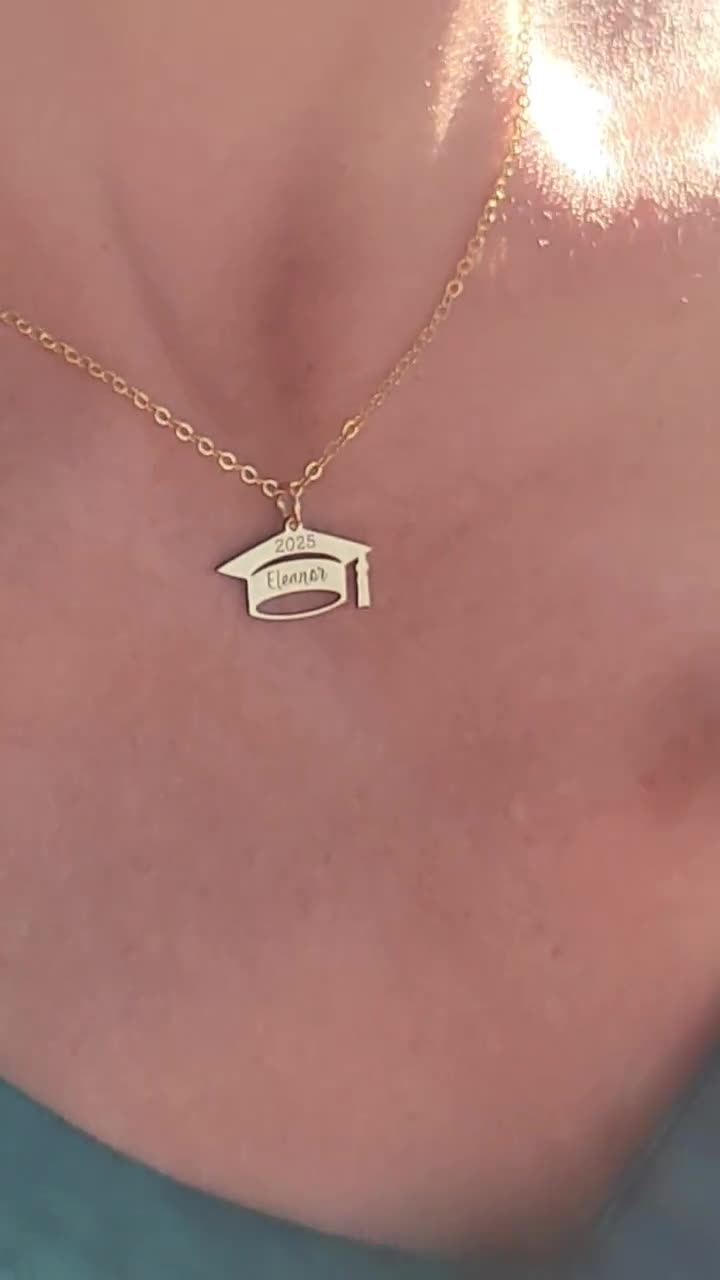 Collana con album di laurea con 4 foto personalizzate e incisione sul retro, collana con album fotografico di laurea in argento sterling 925/placcato oro 18k - Italia