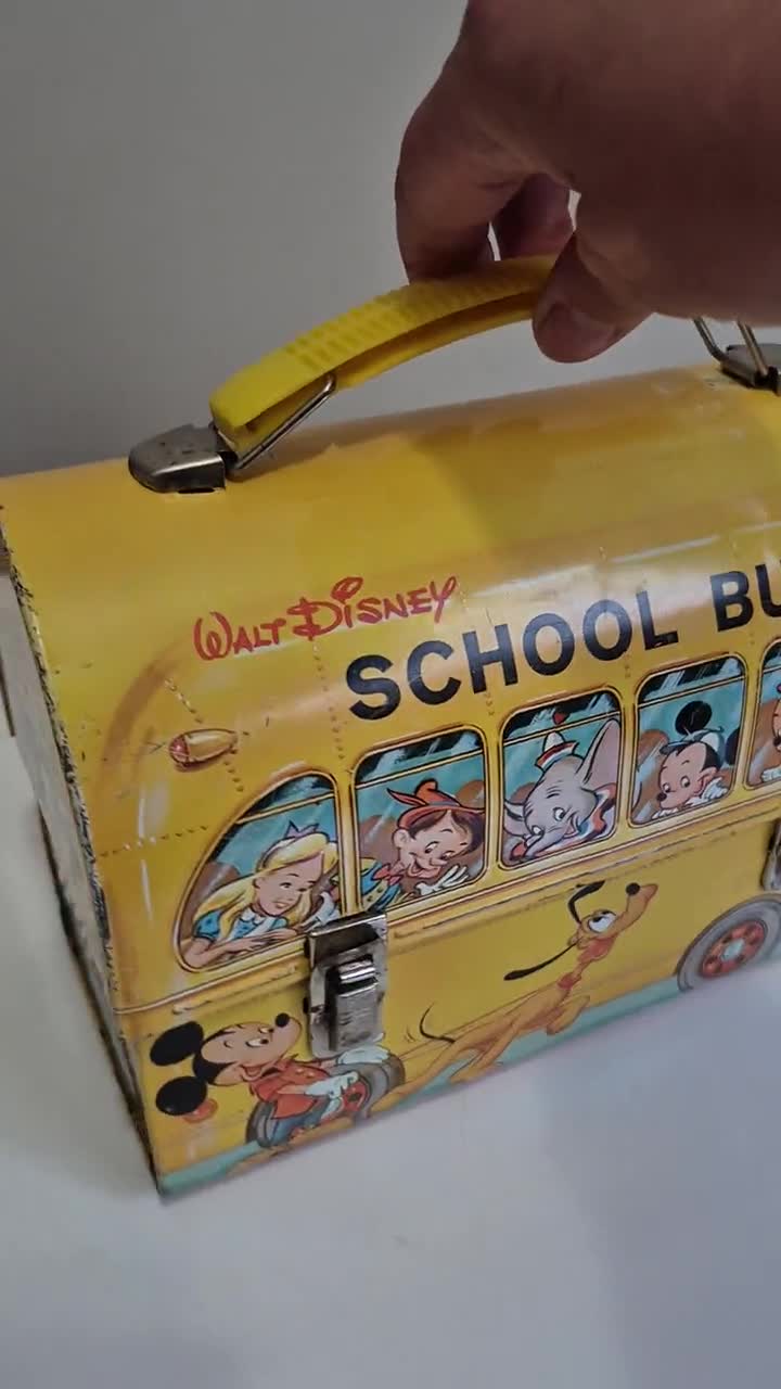 Vintage 1961 Walt Disney School Bus Metal Lunchbox With Thermos - Etsy