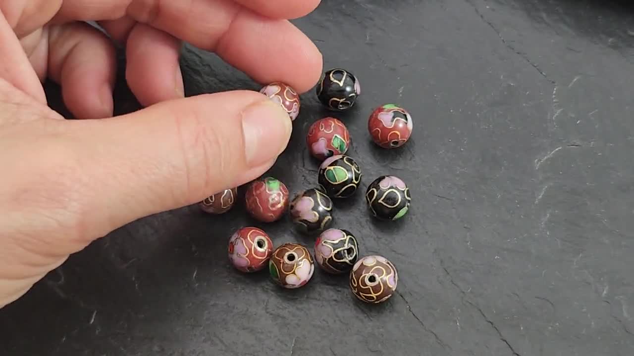 2PCS Cloisonne Smalto Perline Distanziatori Fai Da Te Bracciale