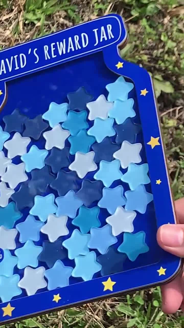 Lot De 2 Bocaux De Récompense Magnétiques, Avec étoiles Et Sourires, Système De Motivation Pour Enfants, Maison/école, Bois, Aimant Ou Support