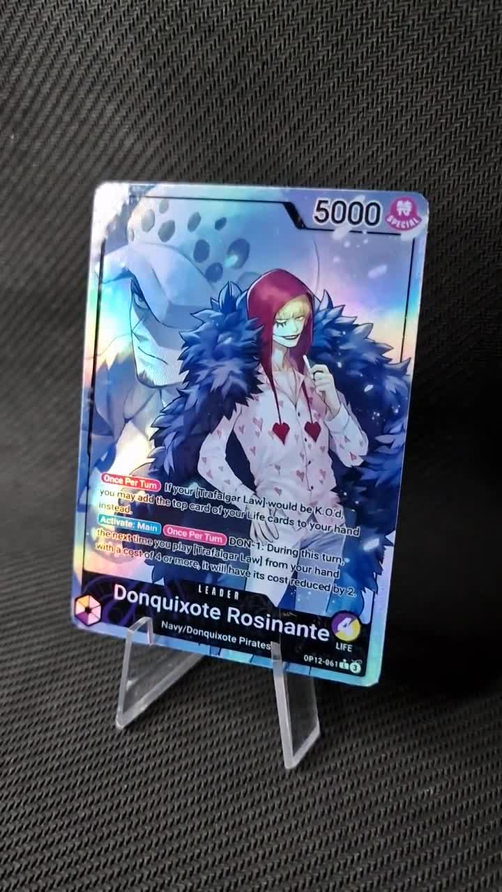 one piece card game donquixote rosinante More reveals from LEGACY OF THE MASTER [OP-12]!  The iconic duo Trafalgar Law & is here, with Rosinante stepping up as a powerful new Purple-Yellow Leader  and all Made from durable materials One Piece Proxy Card Holo