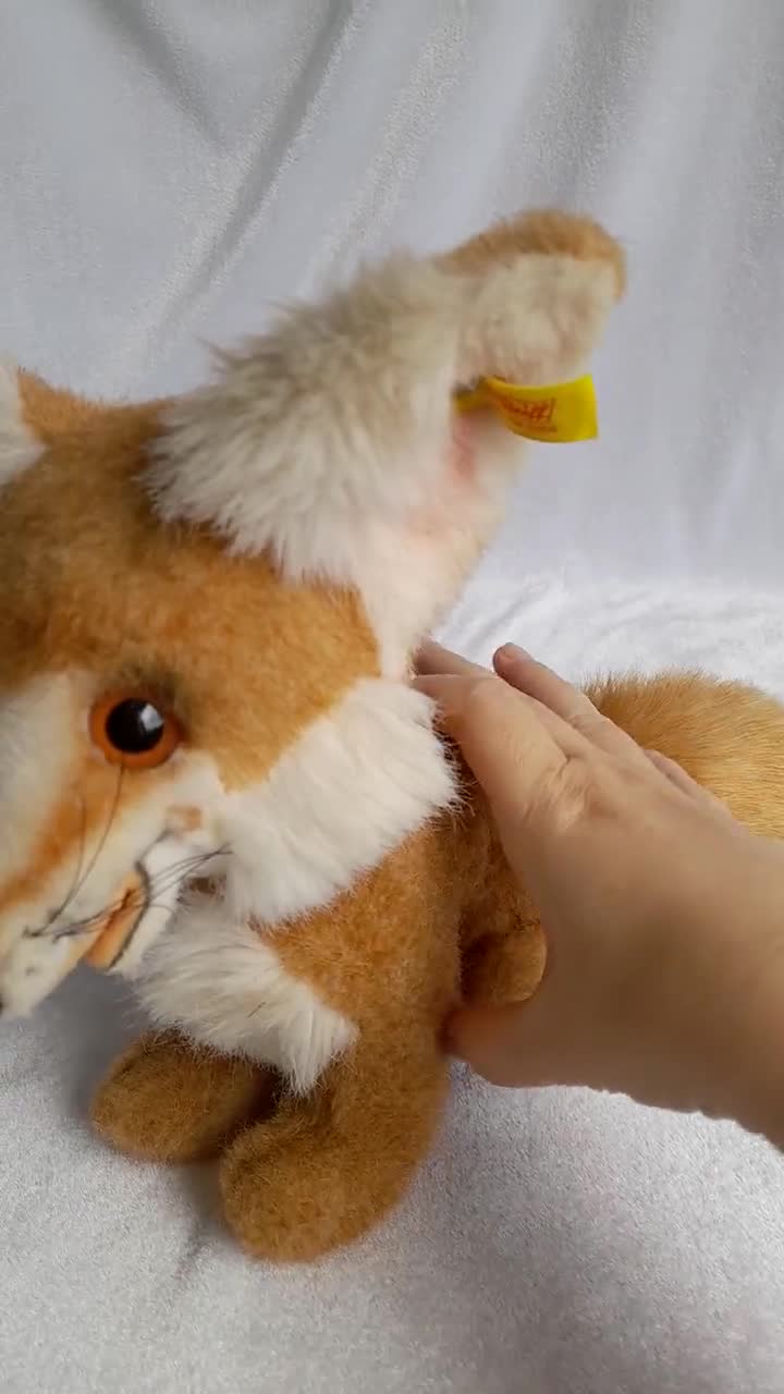 Steiff Fox Plush Germany Yellow Button Vintage Collectible - Etsy